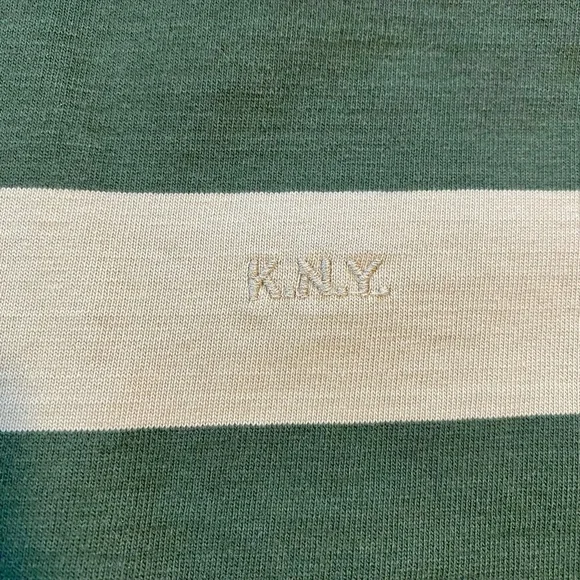 Knickerbocker heavyweight Striped Long Sleeve Shirt - Green and Cream - Picture 7 of 7